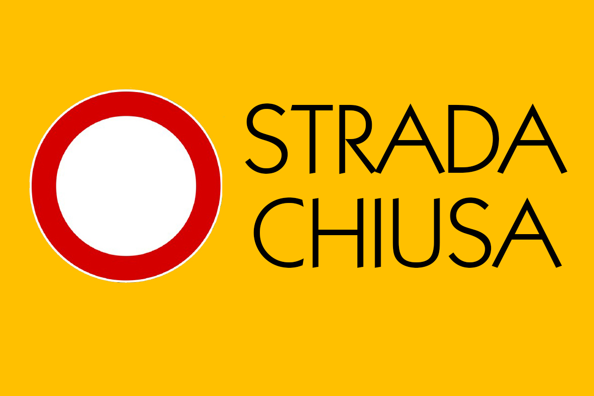 Strada chiusa in via Alfredo D'Andrade